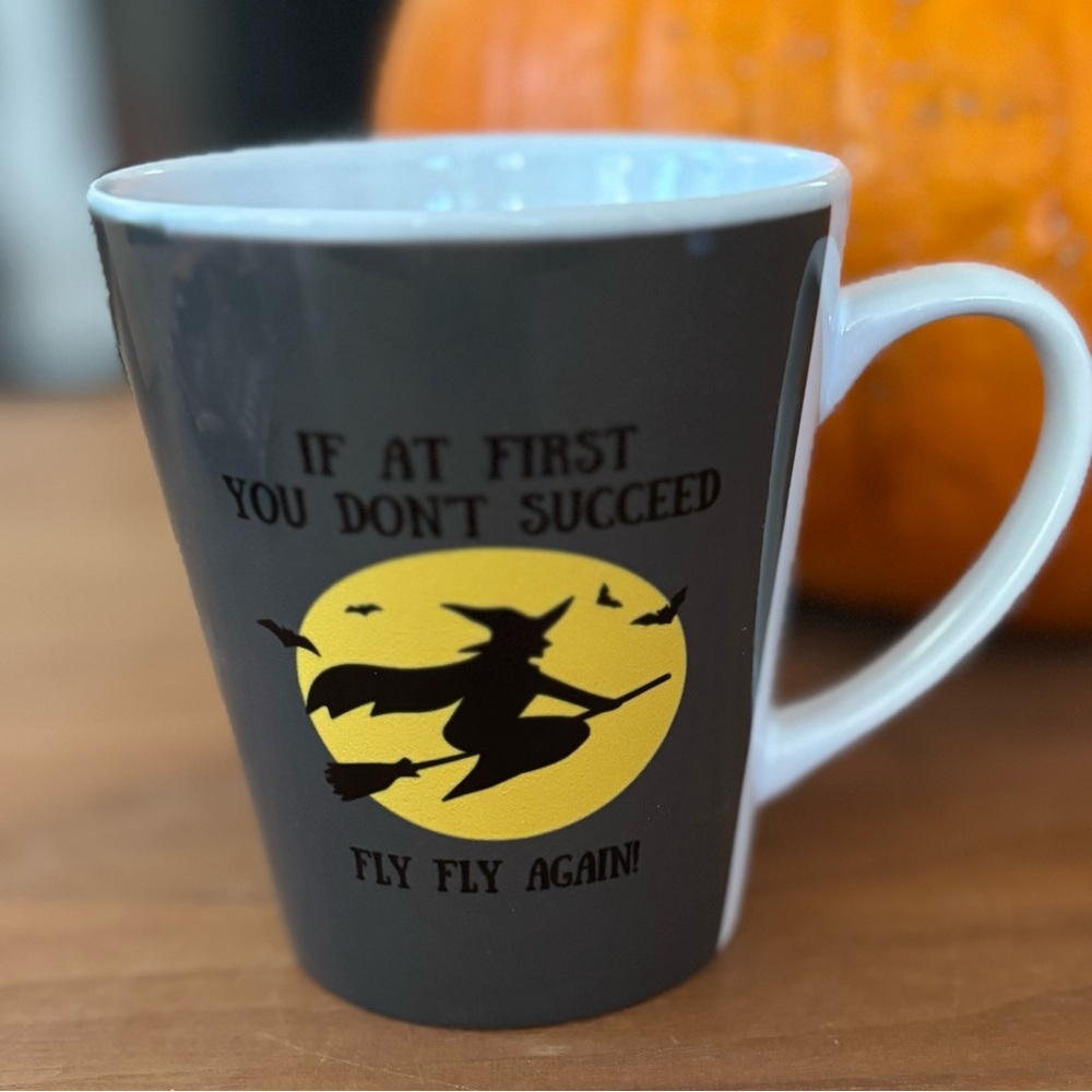 Halloween Witch Mug Gift Set- “If at First You Don’t Succeed Fly Fly Again” - Picture 2 of 3